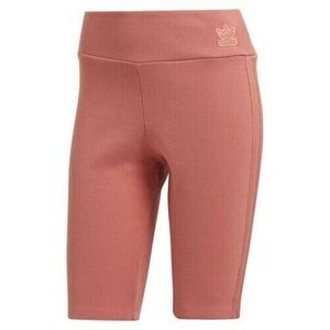 Adidas Bike Shorts Womens XS High Waisted Ribbed Ash Pink Dusty Rose‎ Bike